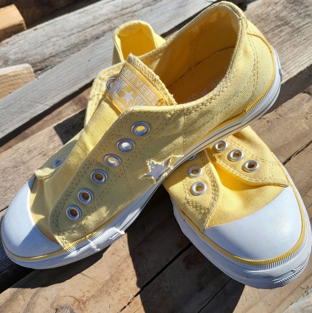 Yellow Converse One Star Shoes